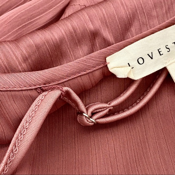 NWT Love Stitch Kaylee Satin Blouse Vintage Rose S - Picture 11 of 15